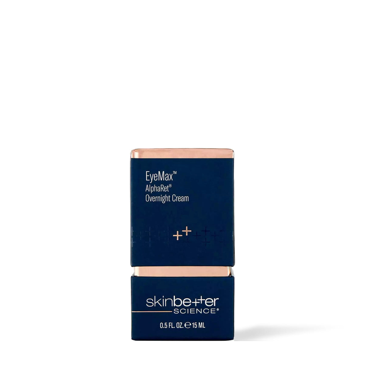 Boîte de 15 ml de la Crème de nuit EyeMax AlphaRet de Skinbetter Science, vue de face sur fond blanc