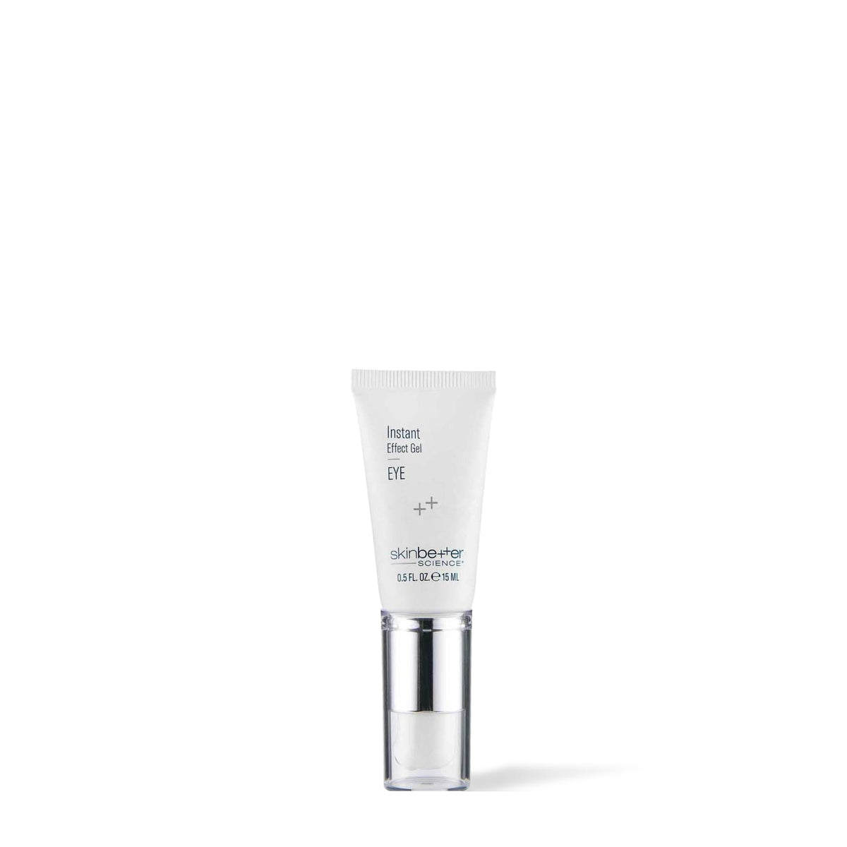 Tube de 15 ml du Gel pour les yeux Instant Effect de Skinbetter Science, vue de face sur fond blanc