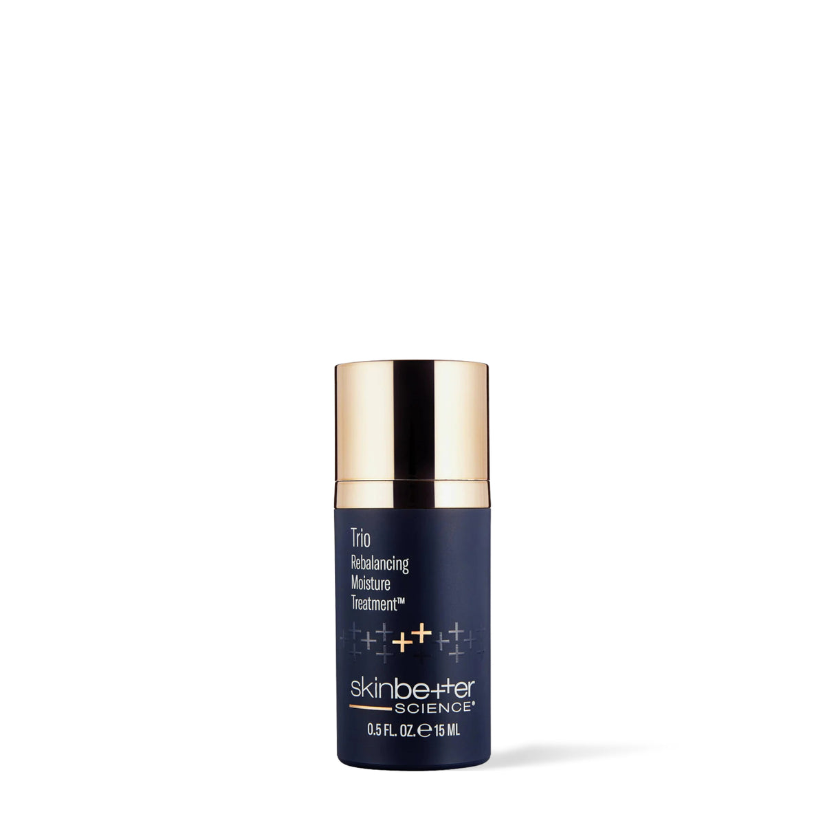 Flacon de 15 ml du Soin hydratant rééquilibrant Trio de Skinbetter Science, vue de face sur fond blanc