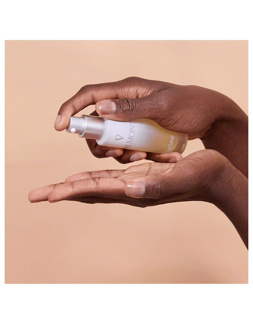 Valmont LumiSence applied to the face and neck before moisturizer