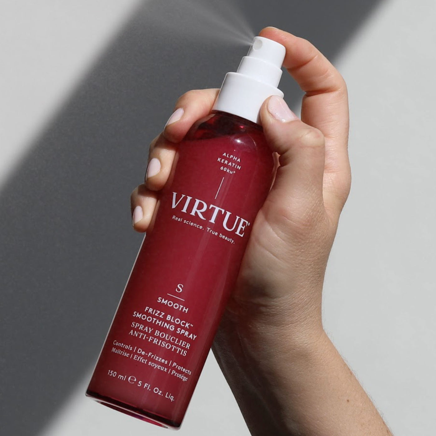 VIRTUE SMOOTH FRIZZ BLOCK SMOOTHING SPRAY | Hair styling | LOSHEN & CREM