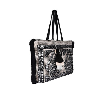 AMERICA & BEYOND SILVER FOILD TUFTED TOTE | Bag | LOSHEN & CREM