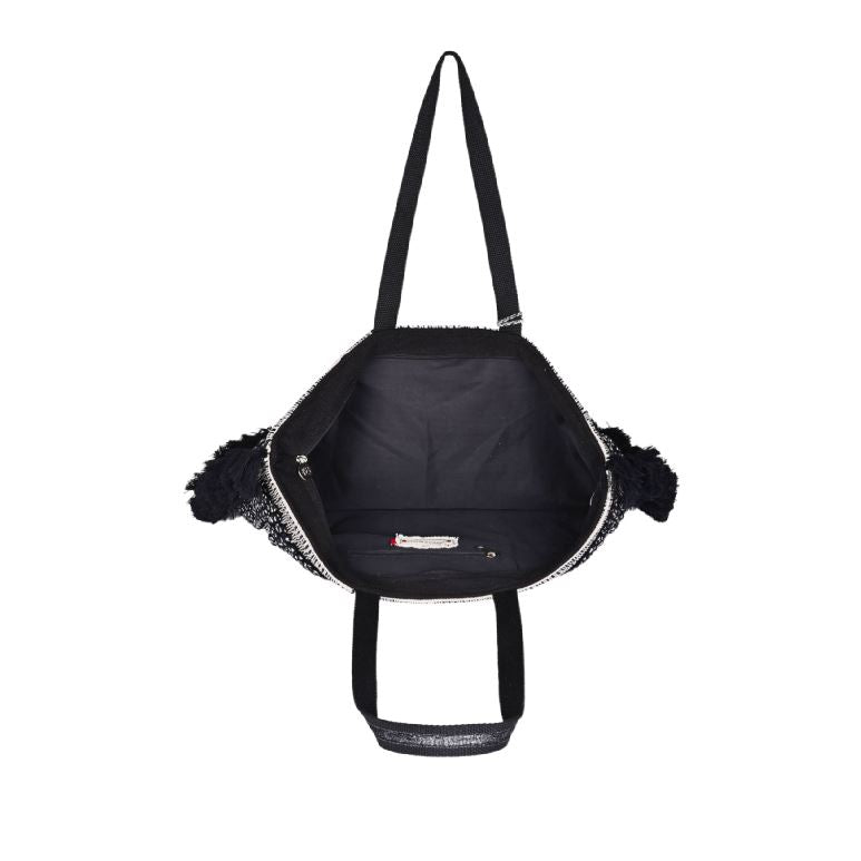 AMERICA & BEYOND SILVER FOILD TUFTED TOTE | Bag | LOSHEN & CREM