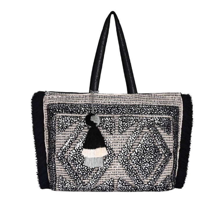 AMERICA & BEYOND SILVER FOILD TUFTED TOTE | Bag | LOSHEN & CREM