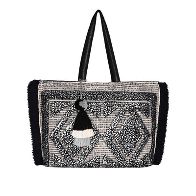 AMERICA & BEYOND SILVER FOILD TUFTED TOTE | Bag | LOSHEN & CREM