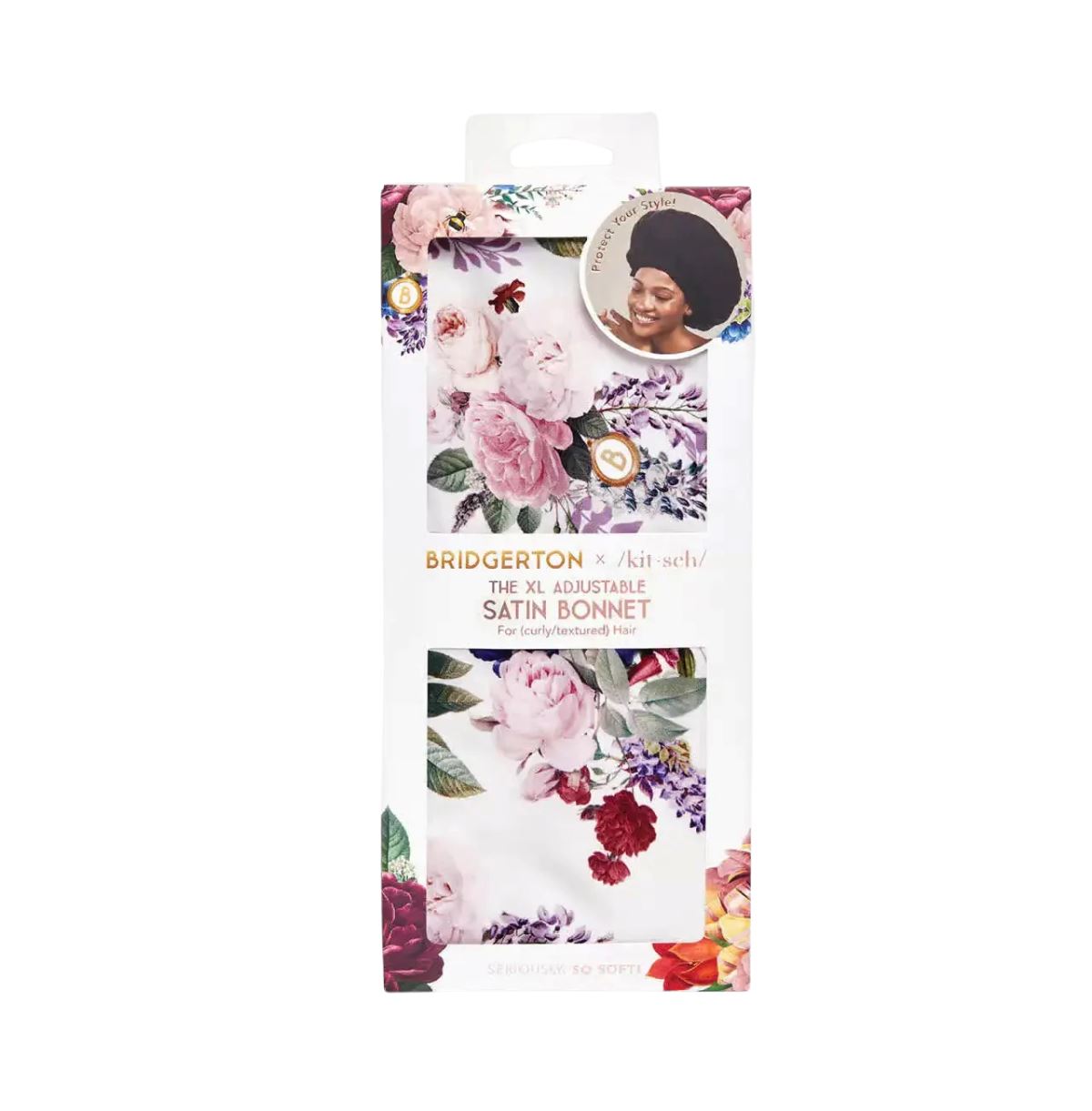 BRIDGERTON x KITSCH XL SATIN BONNET | Shower Caps | LOSHEN & CREM
