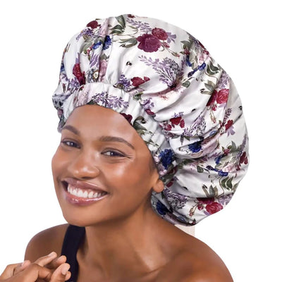 BRIDGERTON x KITSCH XL SATIN BONNET | Shower cap | LOSHEN & CREM