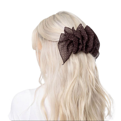 CHIFFON POLKA DOT BOW BARETTE | Hair Accessories | LOSHEN & CREM