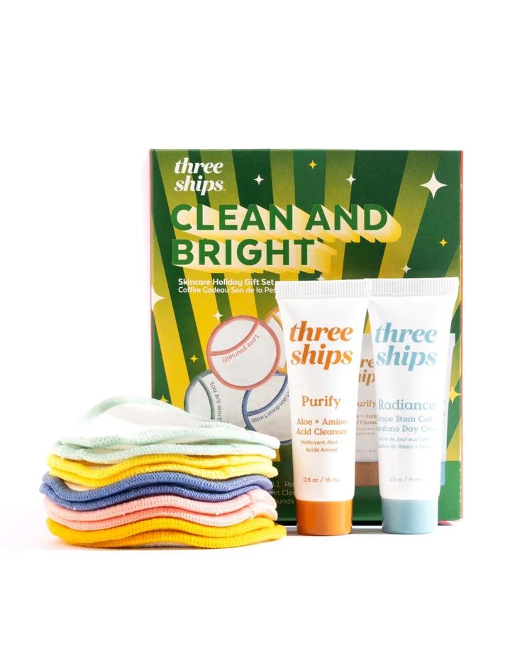 CLEAN AND BRIGHT SKINCARE HOLIDAY GIFT SET | SkinCare Kit | LOSHEN & CREM