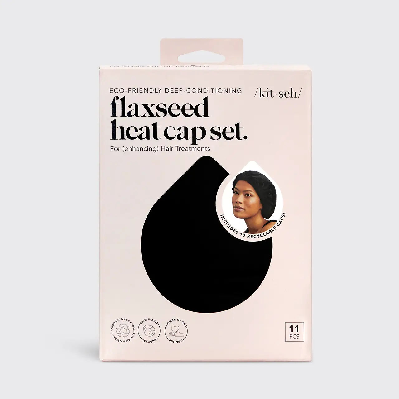 DEEP CONDITIONING FLAXSEED HEAT CAP BY KITSCH | Hair Care Wraps | LOSHEN & CREM